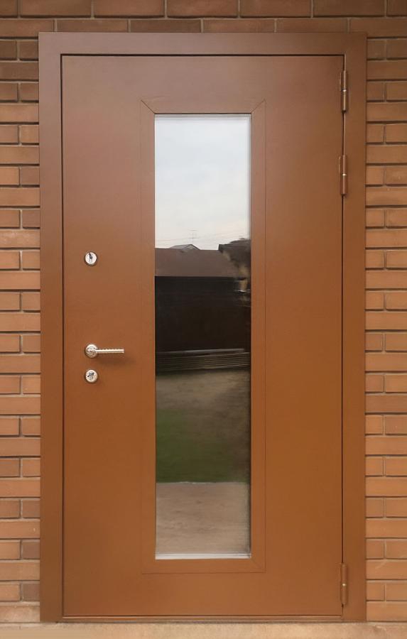 Порошковая дверь со стеклом