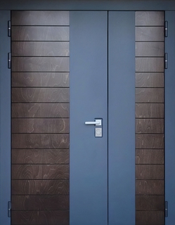 Входная полуторная термодверь с двухцветными панелями МДФ Входная полуторная термодверь с двухцветными панелями МДФ