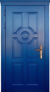 Входная термодверь МДФ с покраской в синий цвет RAL